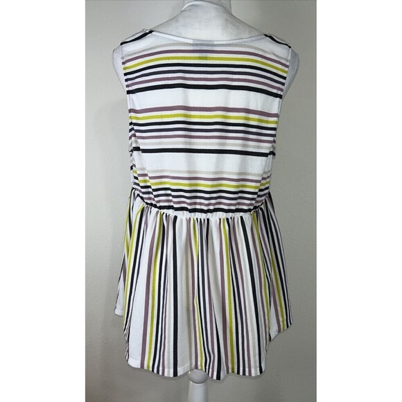 Torrid Plus Size Striped Sleeveless Babydoll Blouse Size 1X (14/16) - Picture 3 of 13